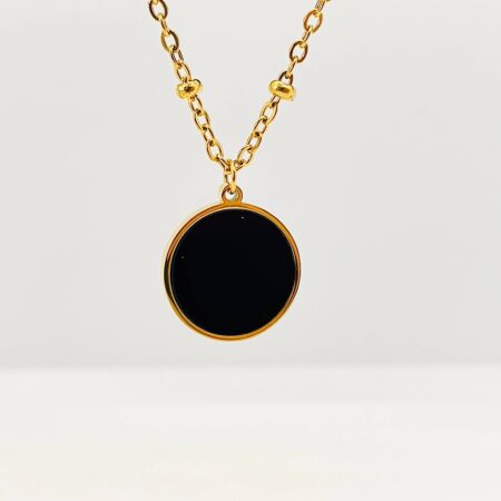Black Disc Gold Ketting